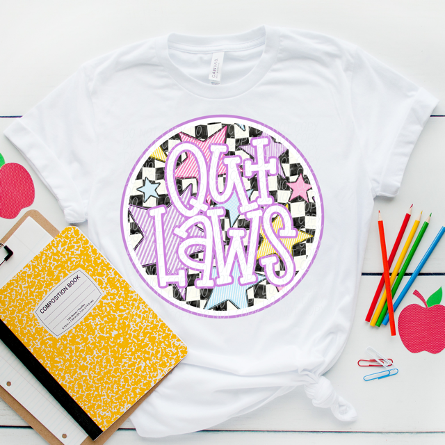 Purple Seersucker Mascots DTF Print