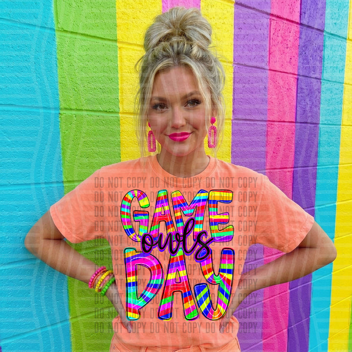 Game Day Zebra Stripes Mascots DTF Print
