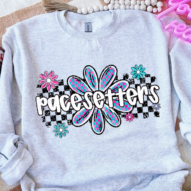 Checker Flower Mascots DTF Print