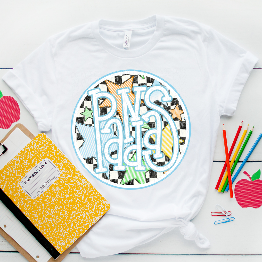 Blue Seersucker Mascots DTF Print