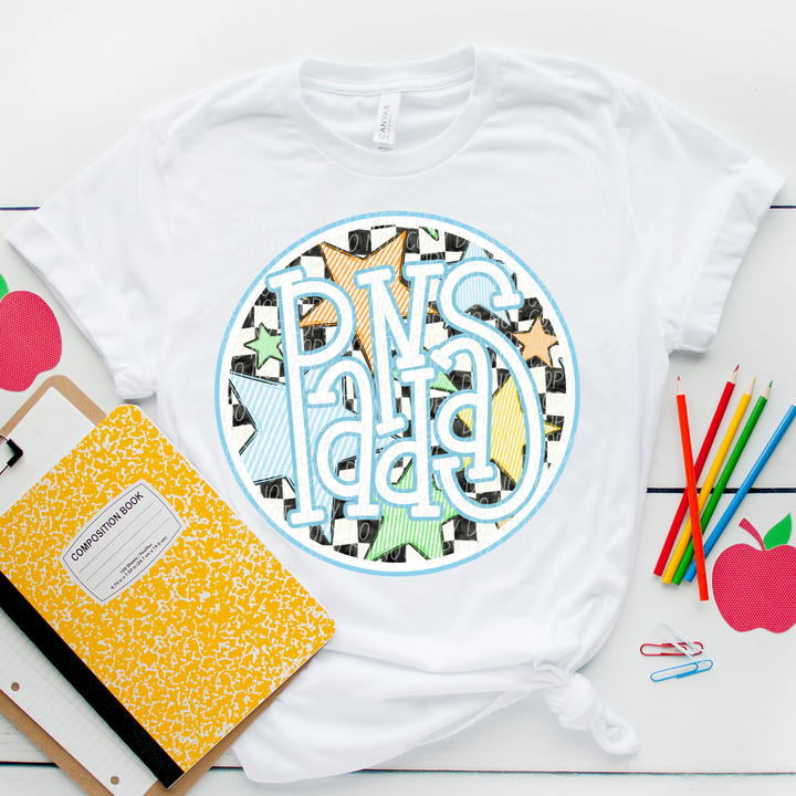 Blue Seersucker Mascots DTF Print