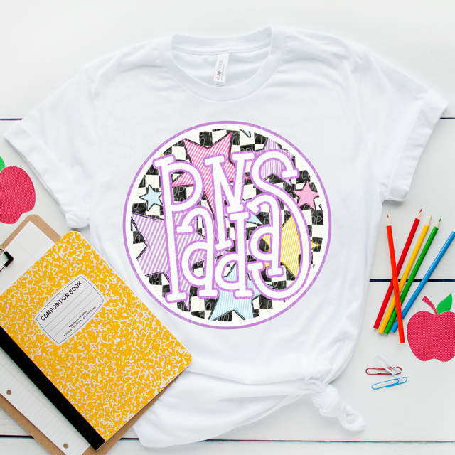 Purple Seersucker Mascots DTF Print