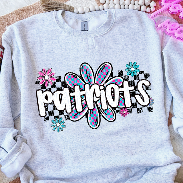 Checker Flower Mascots DTF Print