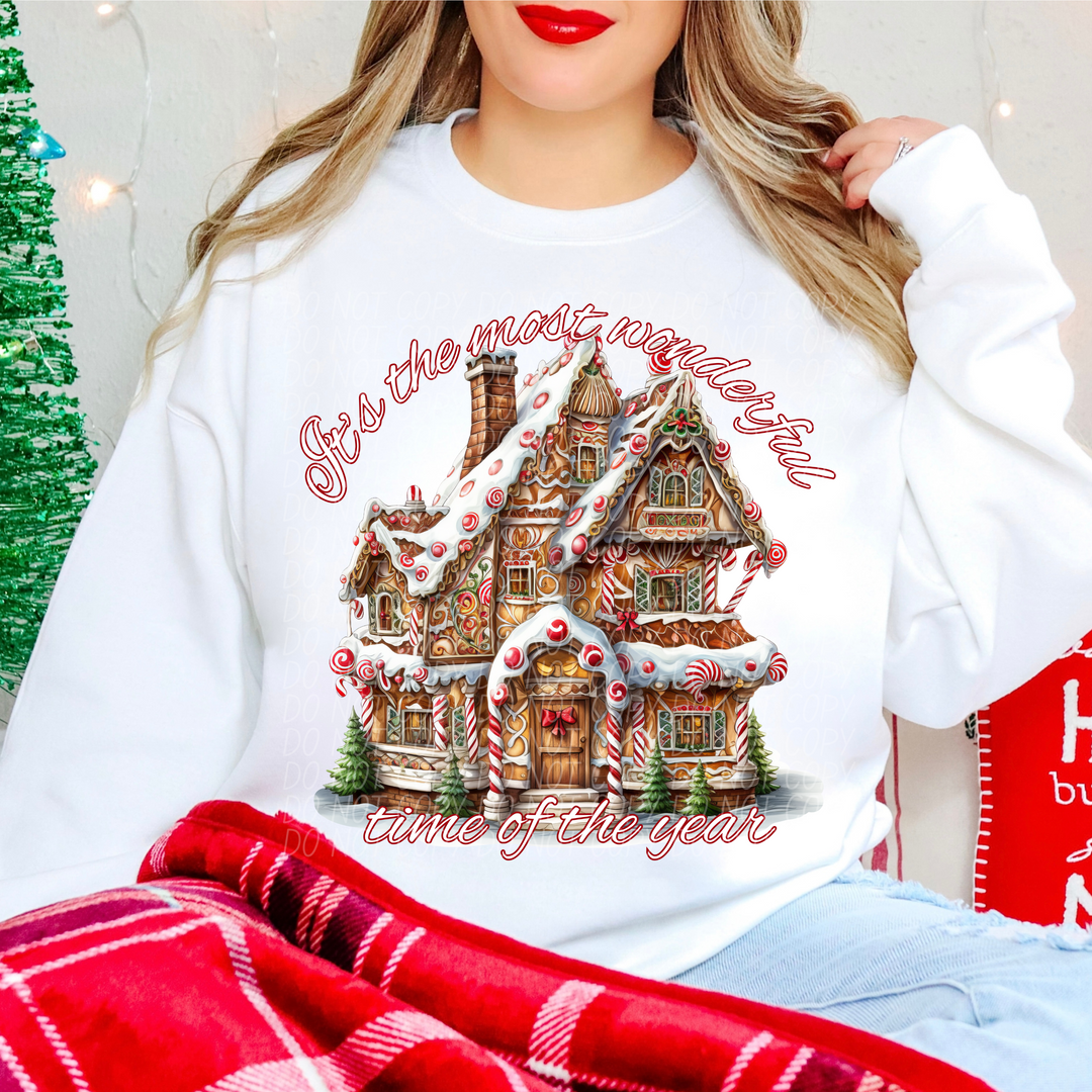 It’s The Most Wonderful Time Of The Year Peppermint House DTF Print