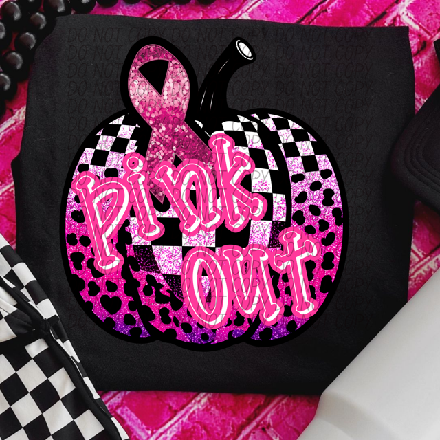 Pink Out Pumpkin DTF Print