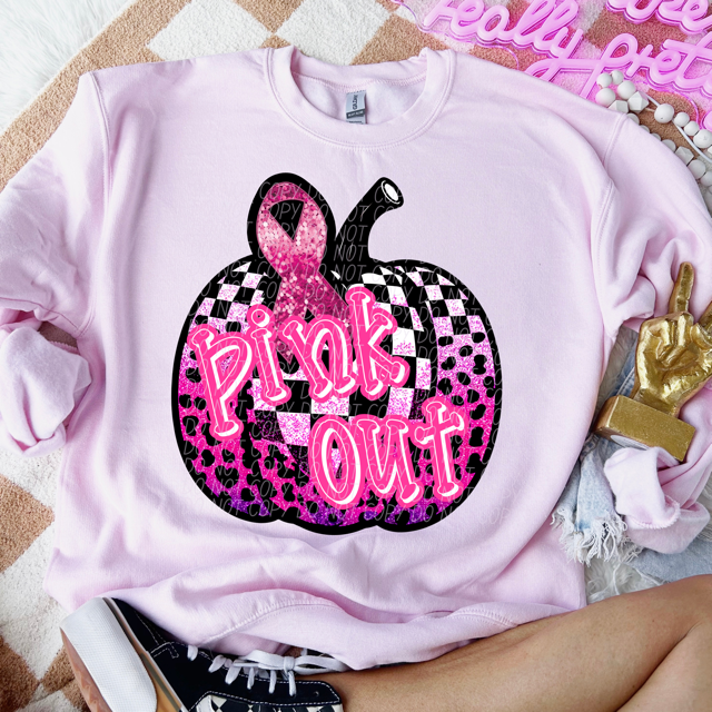 Pink Out Pumpkin DTF Print