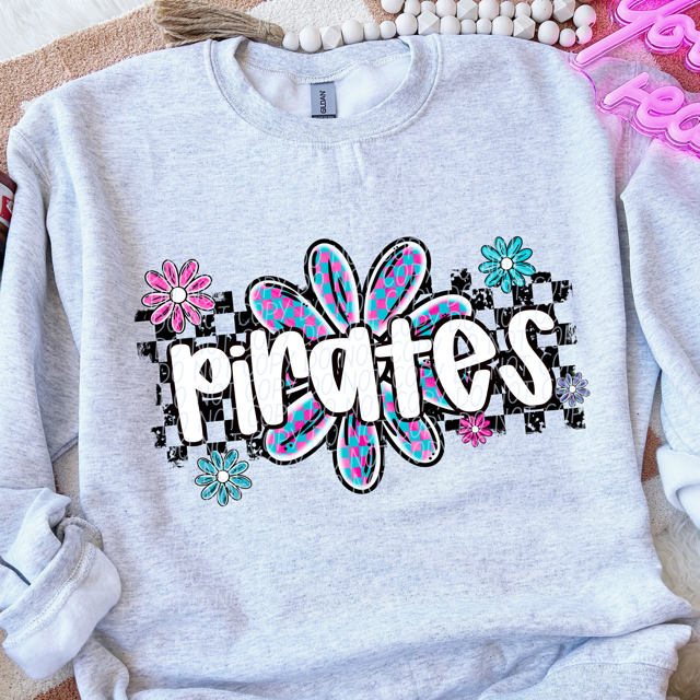 Checker Flower Mascots DTF Print