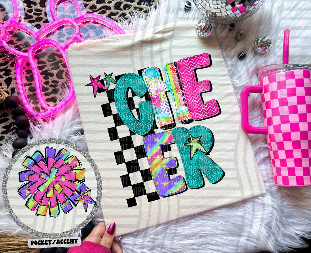 Rainbow Swirl Sports FRONT DTF Print