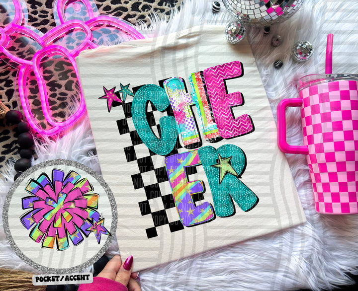 Rainbow Swirl Sports FRONT DTF Print