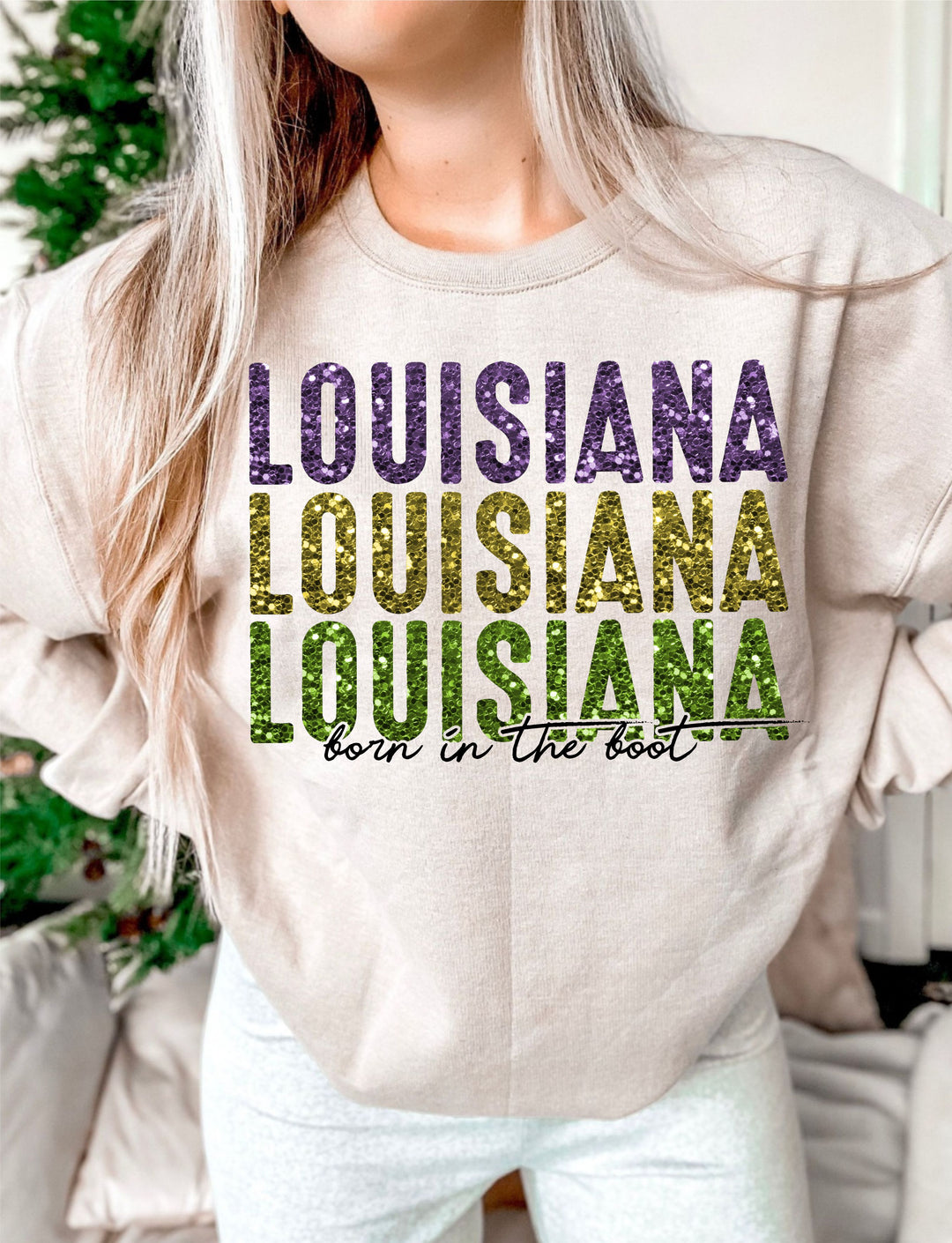 Louisiana Glitter DTF Print