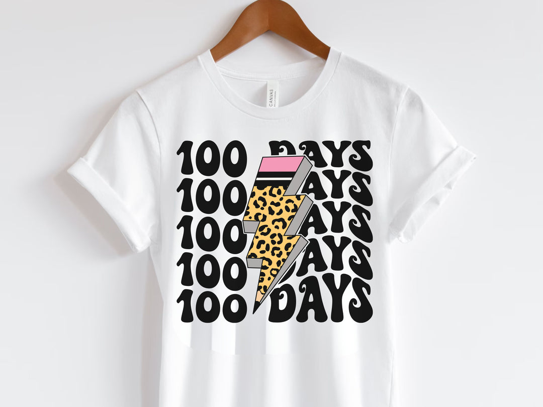 100 Days of School Pencil DTF Print