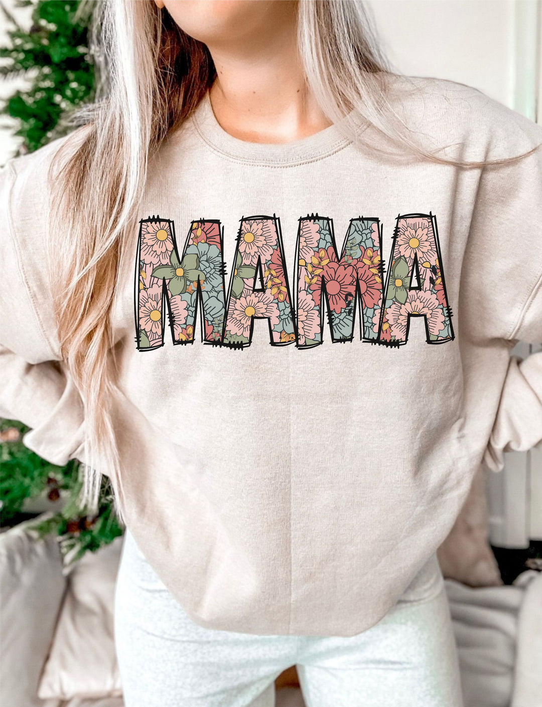 Floral Doodle Mama DTF Print