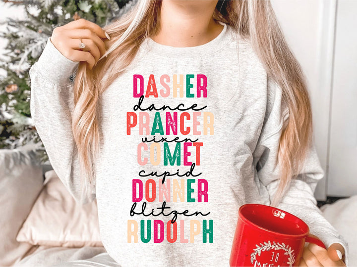 Reindeer Names DTF Print