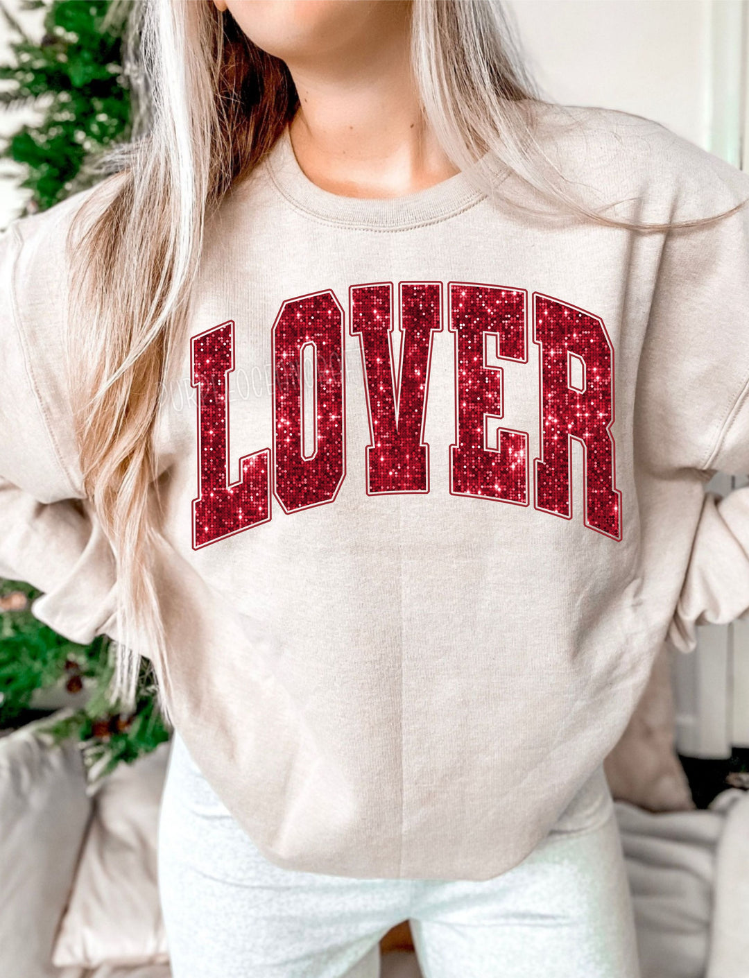 Lover Faux Sequin DTF Print