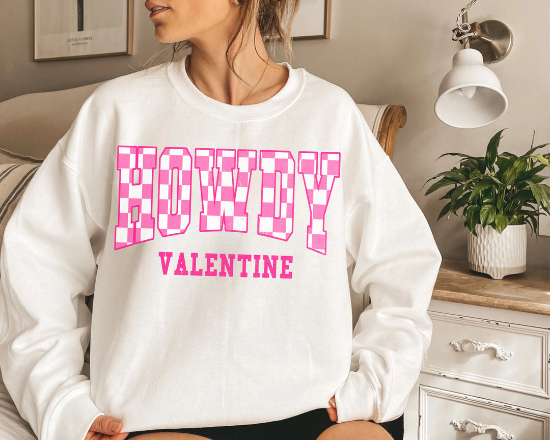 Howdy Valentine Checkered DTF Print