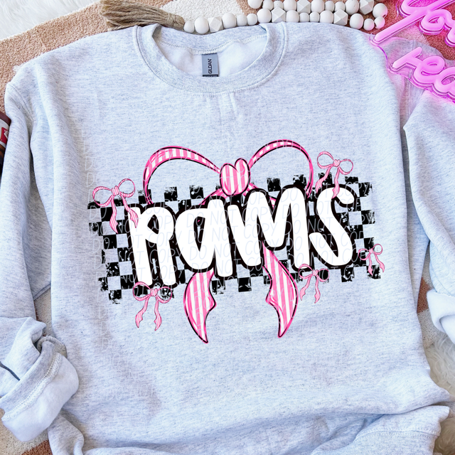 Pink Bow Mascots DTF Print