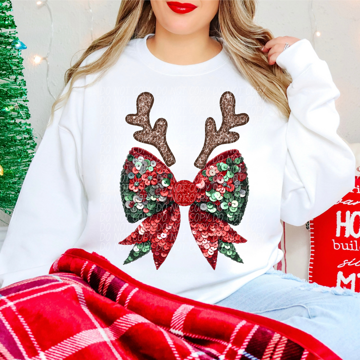 Reindeer Bow DTF Print