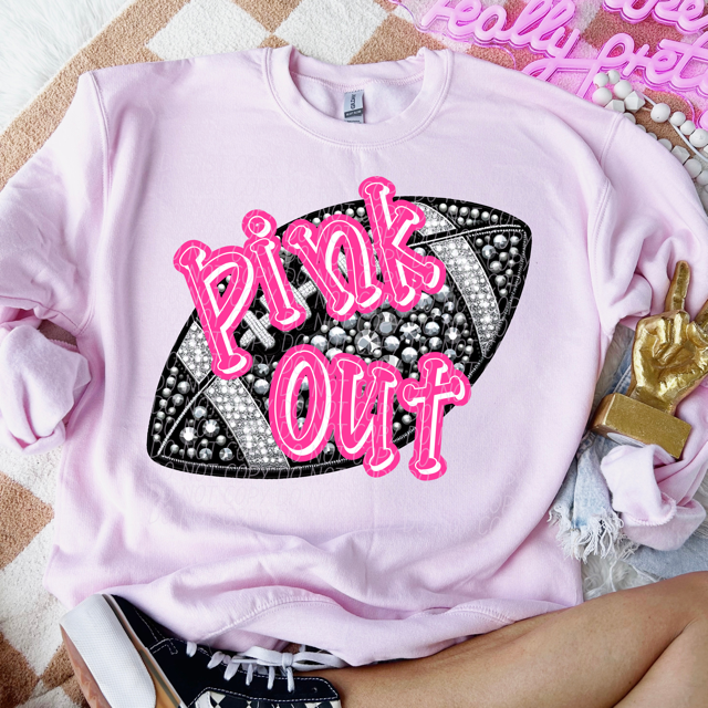 Pink Out Rhinestone Sports DTF Print