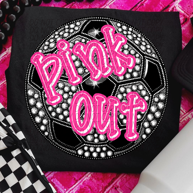 Pink Out Rhinestone Sports DTF Print