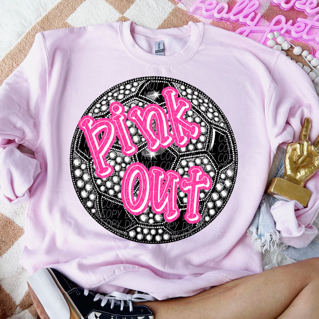 Pink Out Rhinestone Sports DTF Print