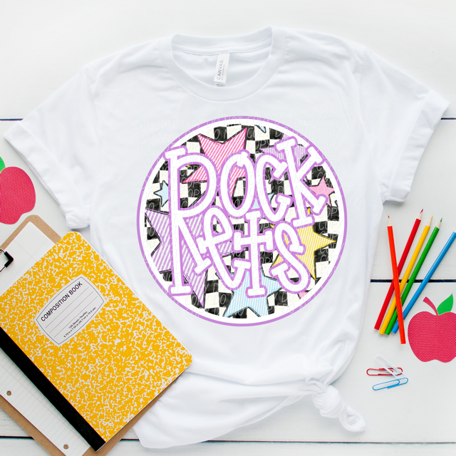 Purple Seersucker Mascots DTF Print