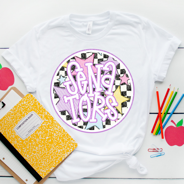 Purple Seersucker Mascots DTF Print