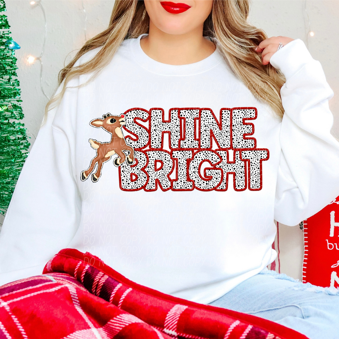 Shine Bright Faux Embroidery DTF Print