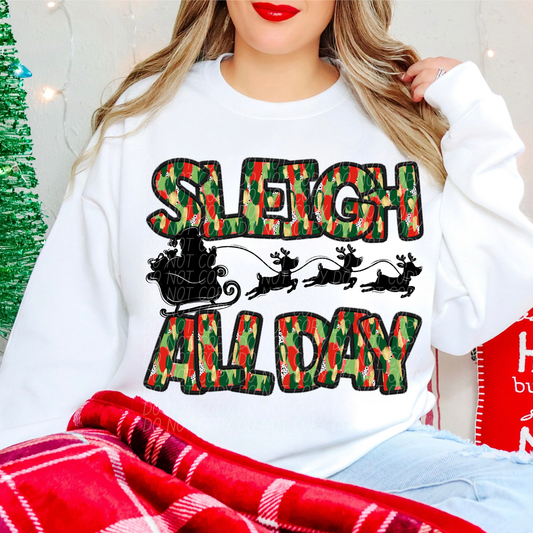 Sleigh All Day Paint Smudge DTF Print