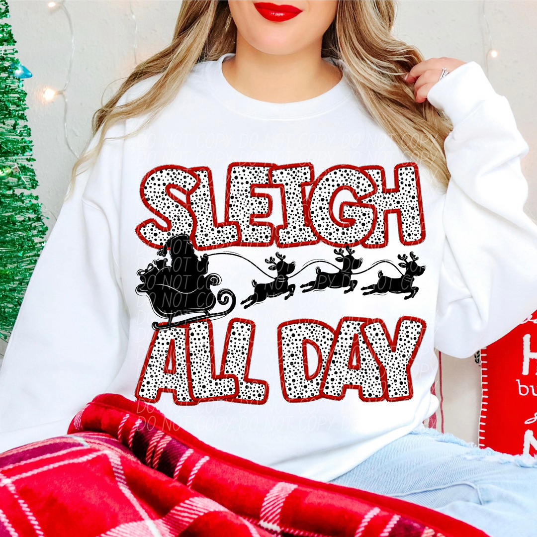 Sleigh All Day Santa DTF Print