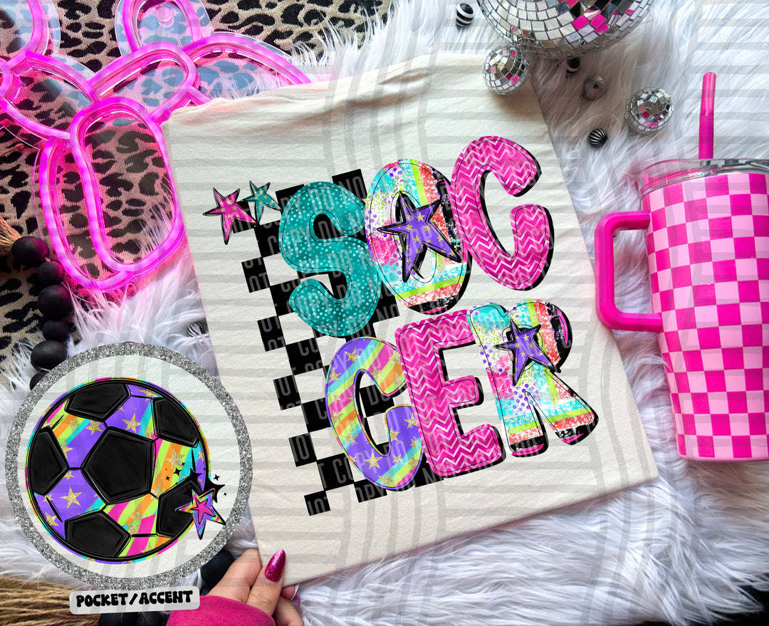 Rainbow Swirl Sports FRONT DTF Print