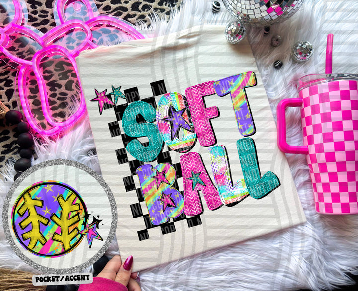 Rainbow Swirl Sports FRONT DTF Print