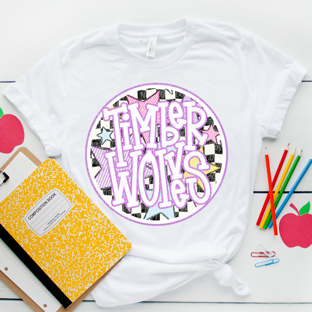 Purple Seersucker Mascots DTF Print