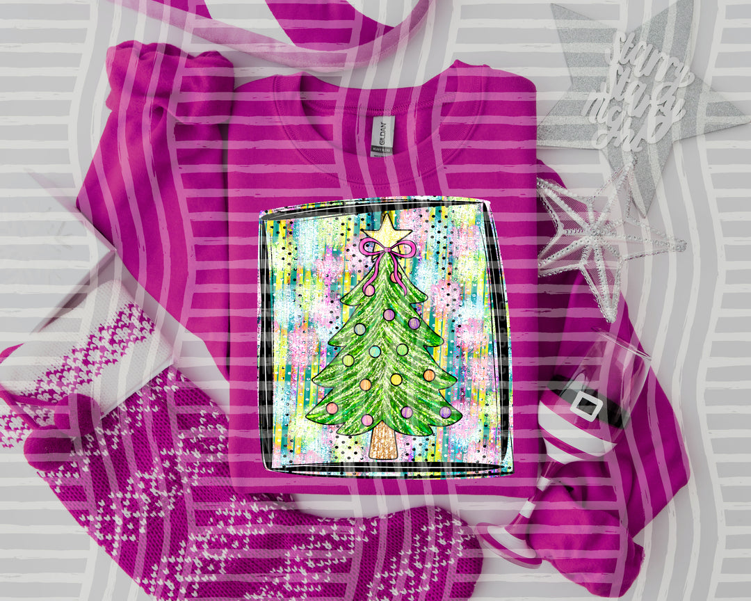 Green Tree Frame DTF Print