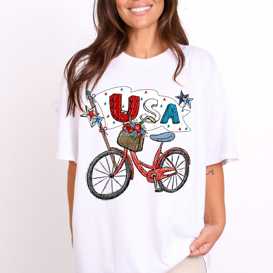 USA Bicycle DTF Print