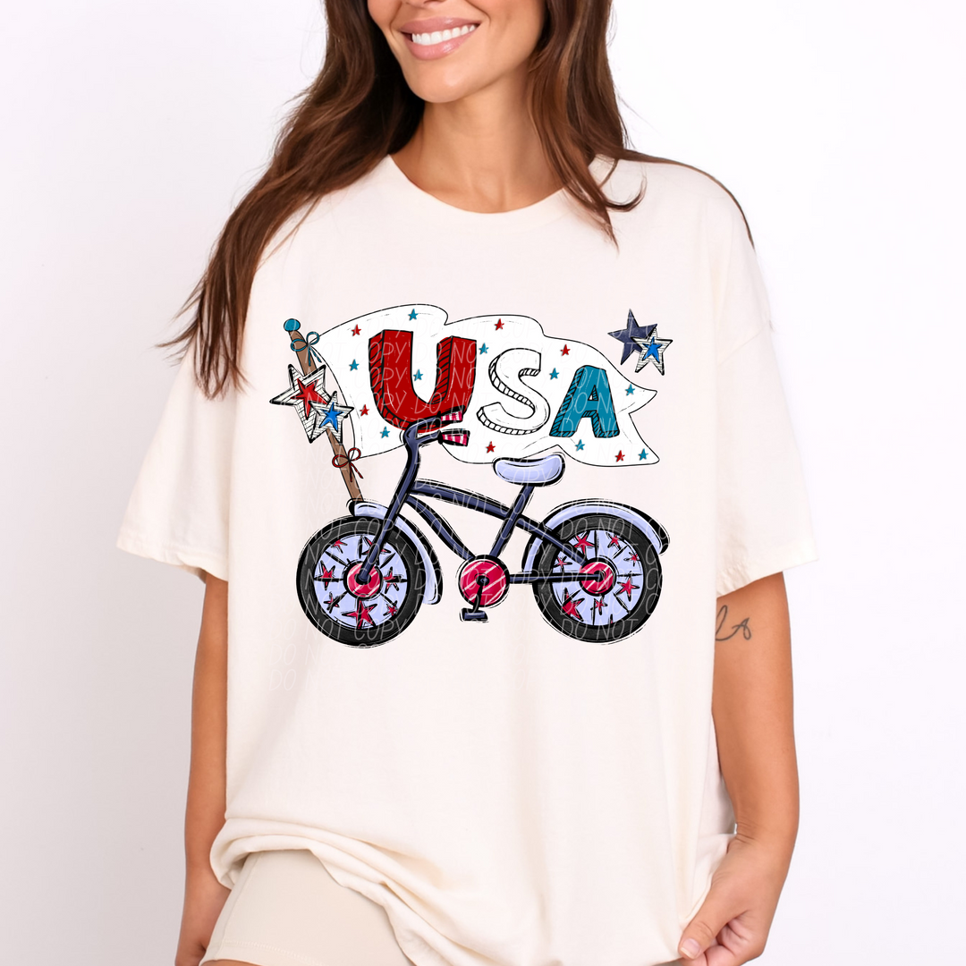 USA Bike DTF Print