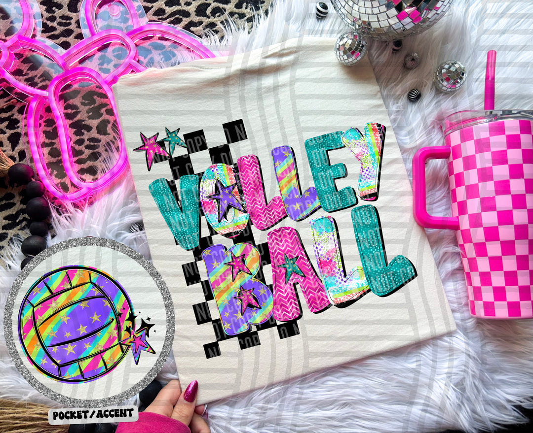 Rainbow Swirl Sports FRONT DTF Print