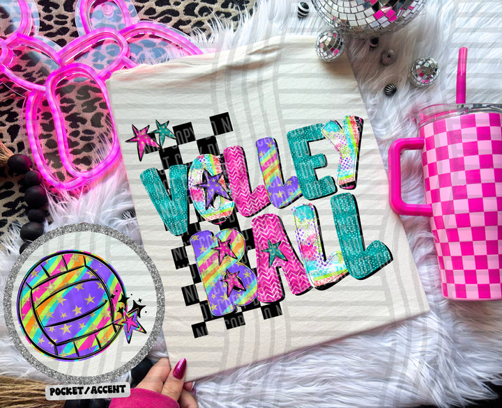 Rainbow Swirl Sports FRONT DTF Print