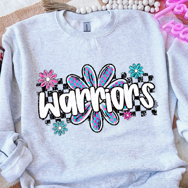 Checker Flower Mascots DTF Print