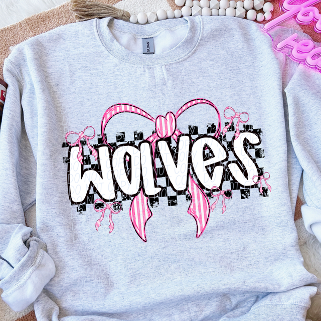 Pink Bow Mascots DTF Print