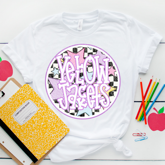 Purple Seersucker Mascots DTF Print