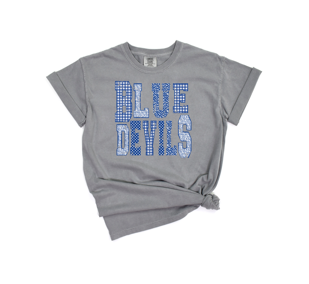 Blue Devils Patterned DTF Print