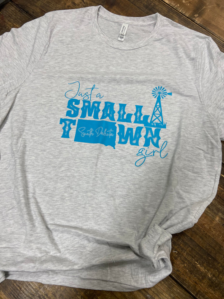 BLUE Just a Small Town Girl South Dakota SD Screen Print