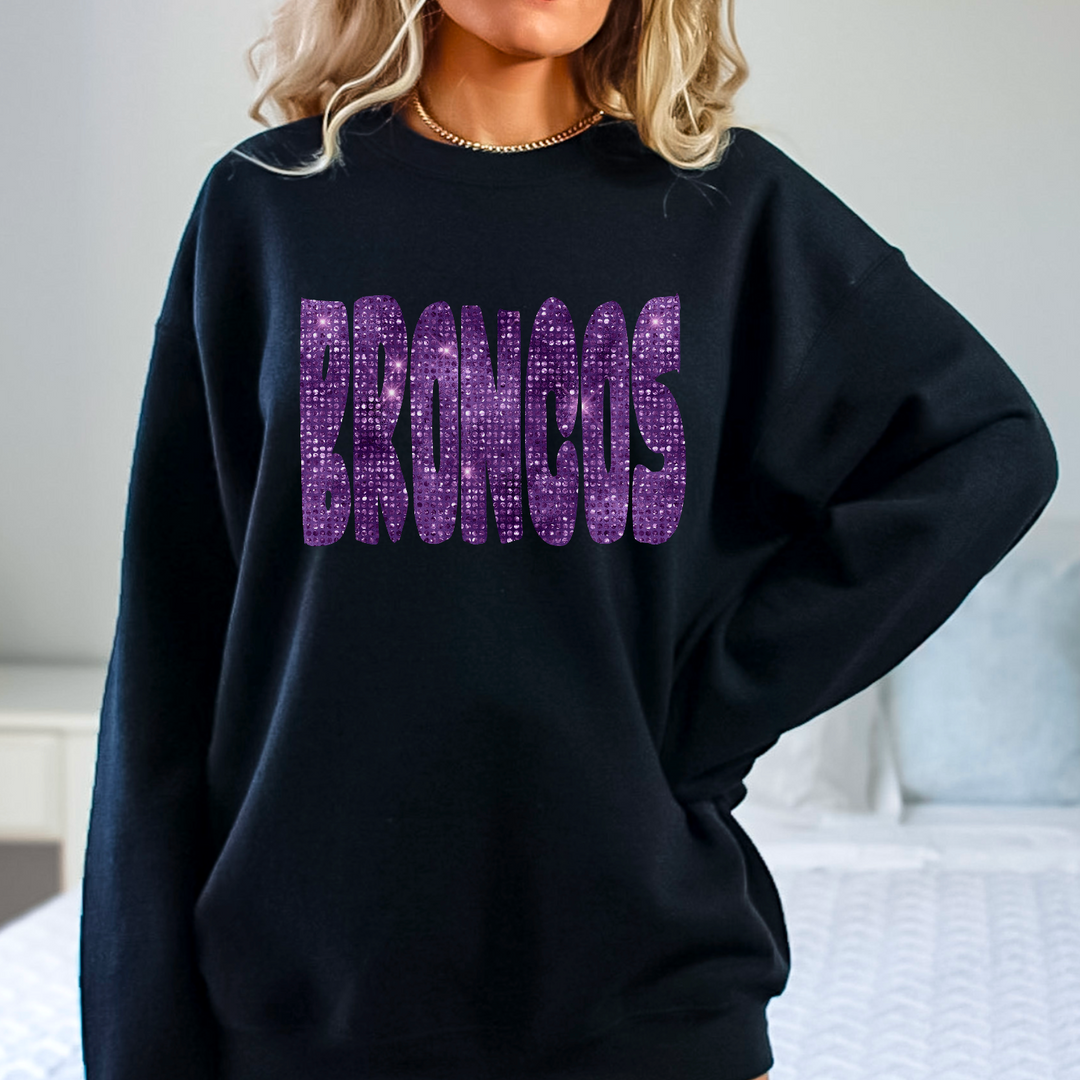 Broncos Purple Bling DTF Print