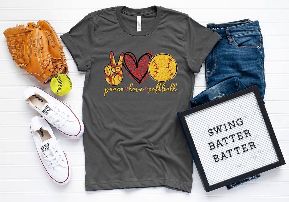 Peace Love Softball DTF Print