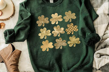 Gold Four Leaf Clover DTF Print