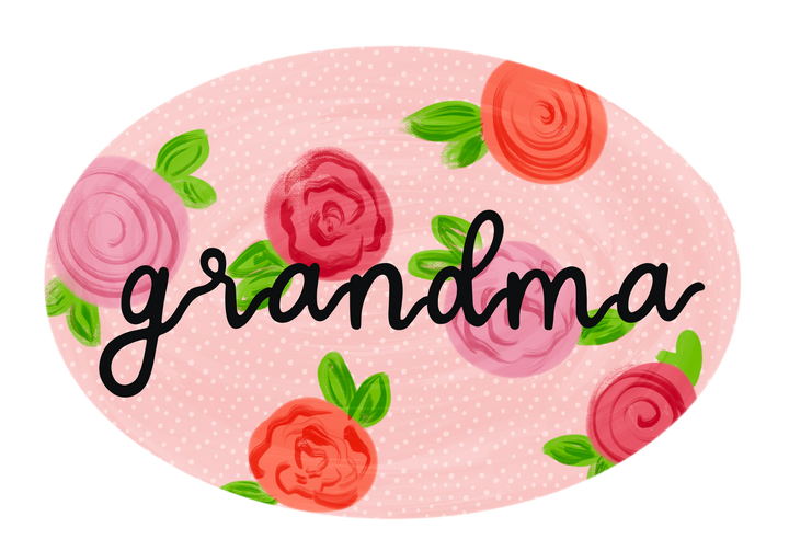 Grandma Floral (multiple names) DTF Print