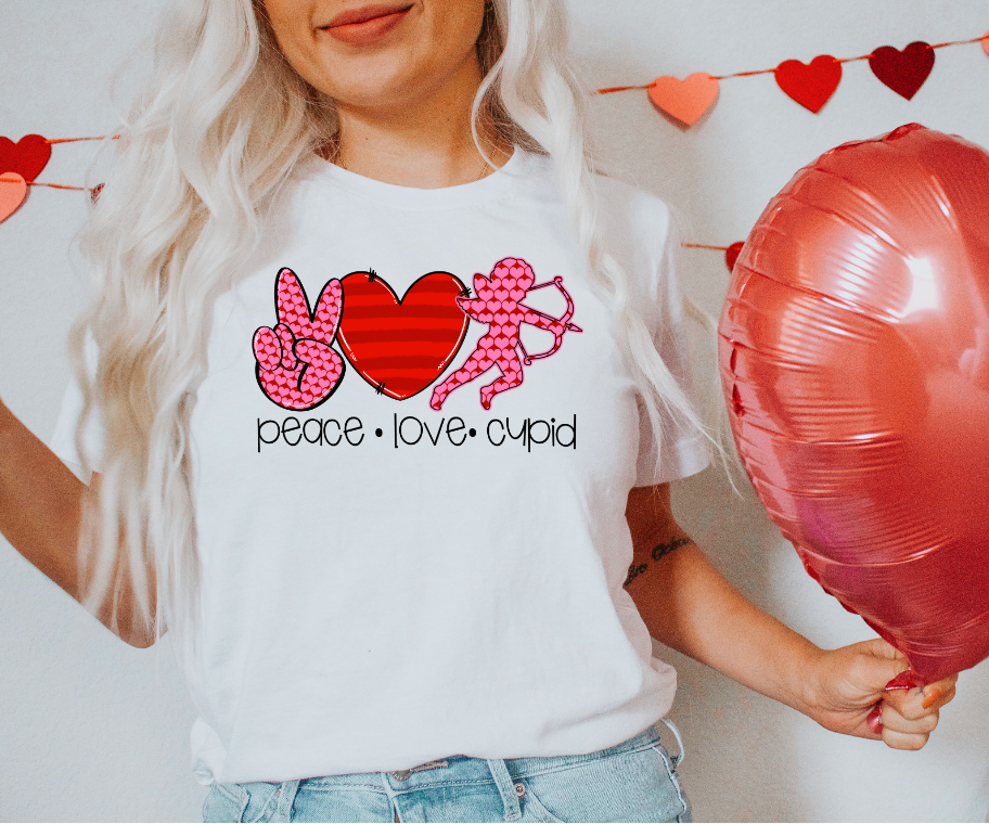 Peace Love Cupid (hearts) DTF Print