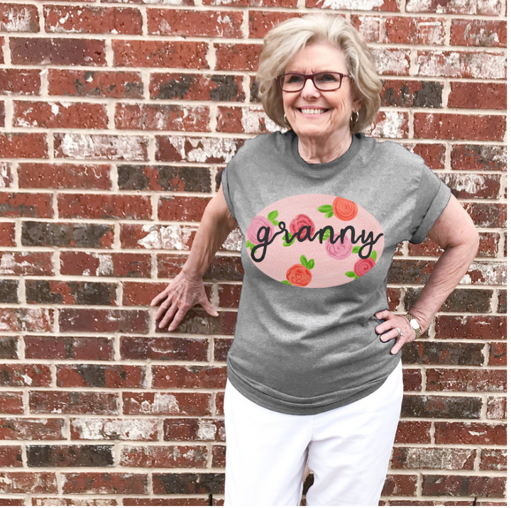 Grandma Floral (multiple names) DTF Print