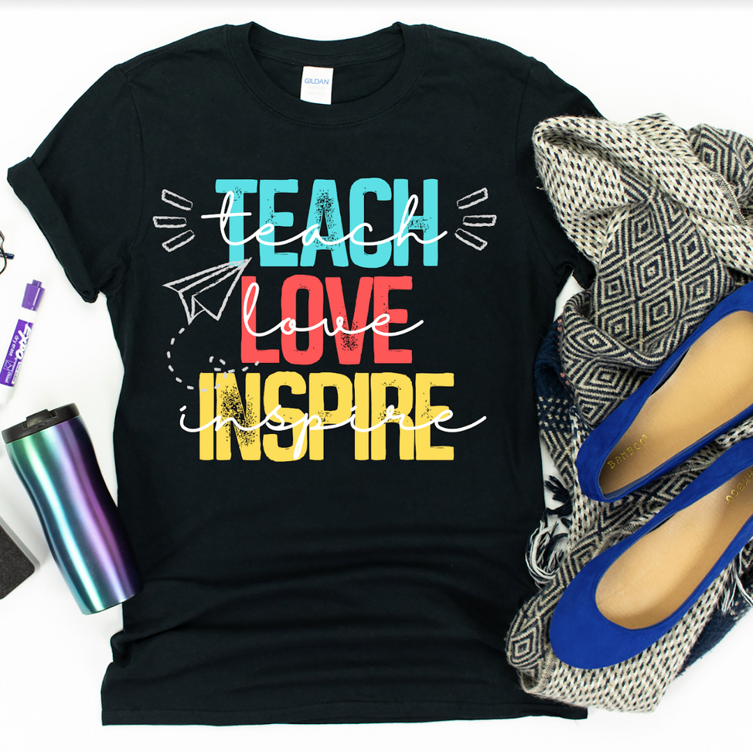 Teach Love Inspire Chalk Art DTF Print