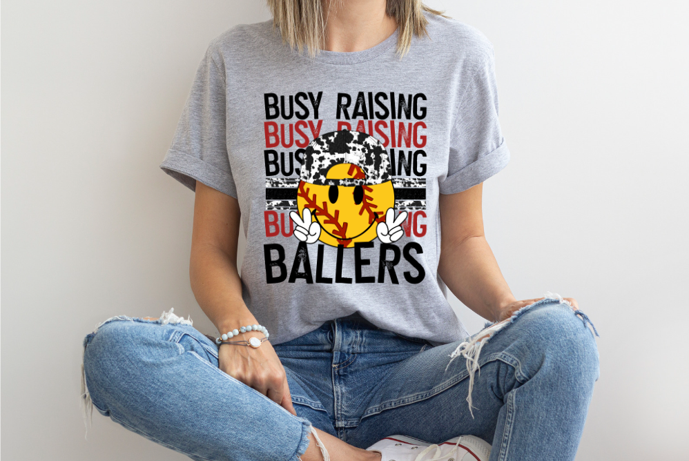 Busy Raising Ballers (Cowhide) DTF Print